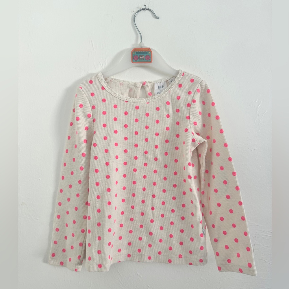 Great Condition- Sarah Jessica Parker x Baby Gap PolkaDot LS Shirt w/ Patches